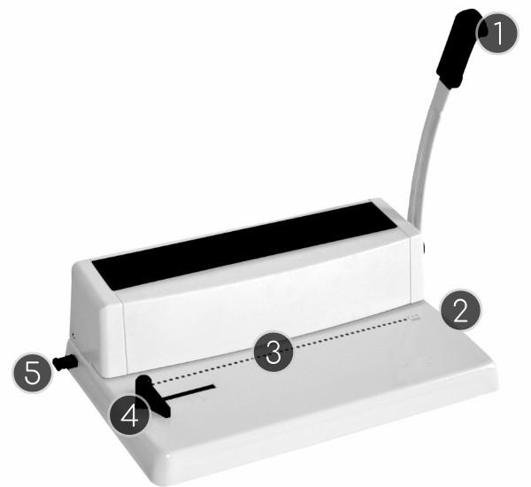 Esquema de partes de la encuadernadora