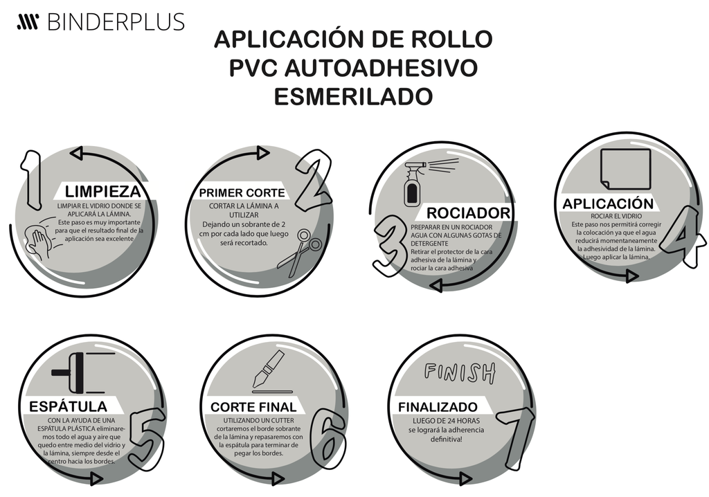 Rollo de PVC Autoadhesivo Esmerilado 100 mic. 10 m x 45 cm