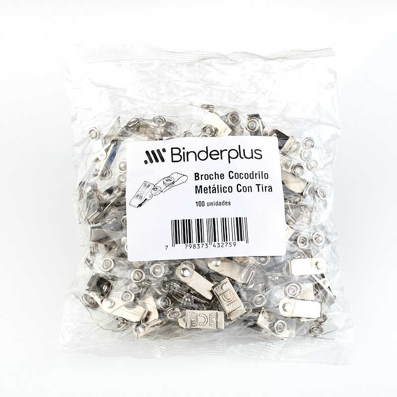 Broche Cocodrilo Metálico Con Tira